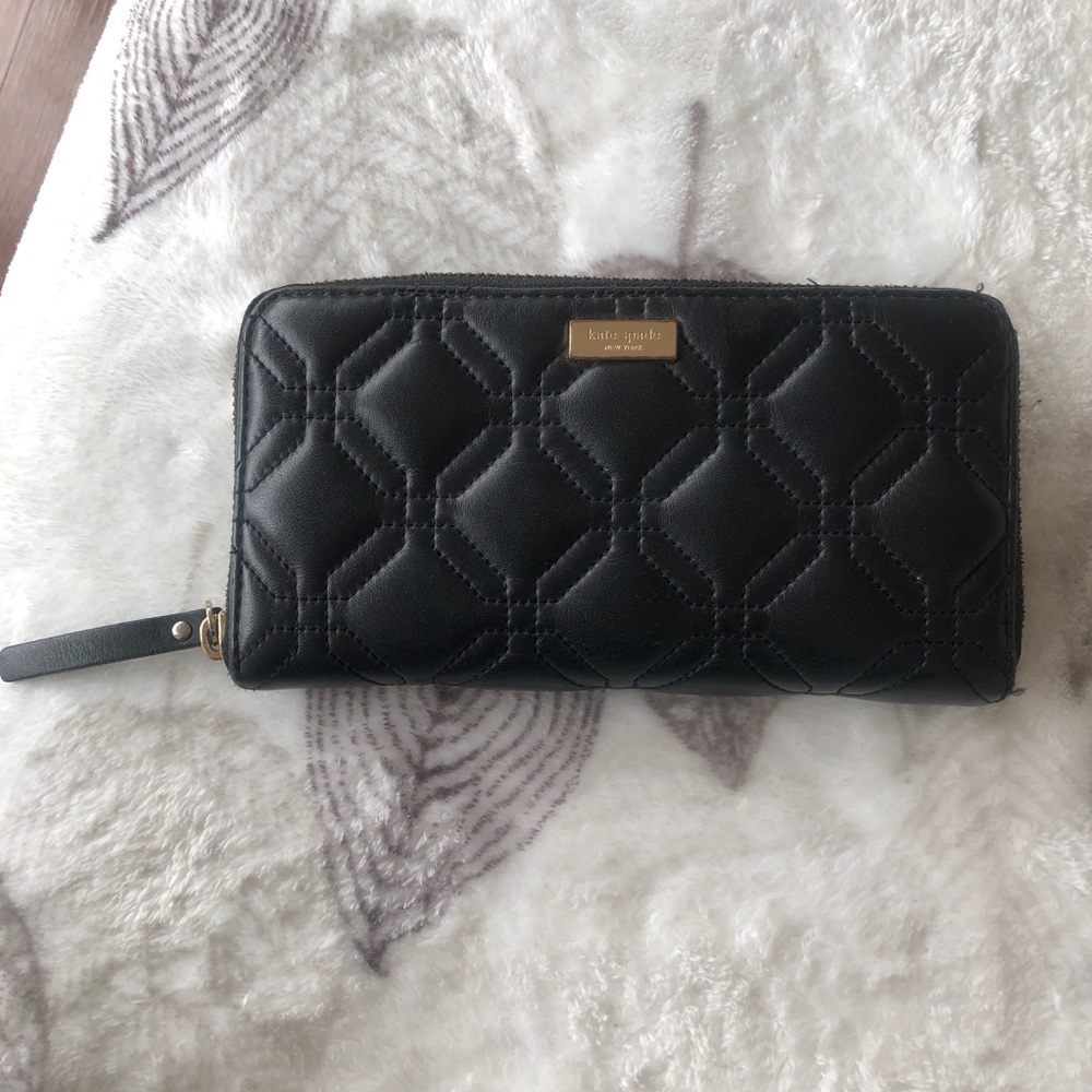 Kate Spade Black Astor Court Neda Quilted Wallet